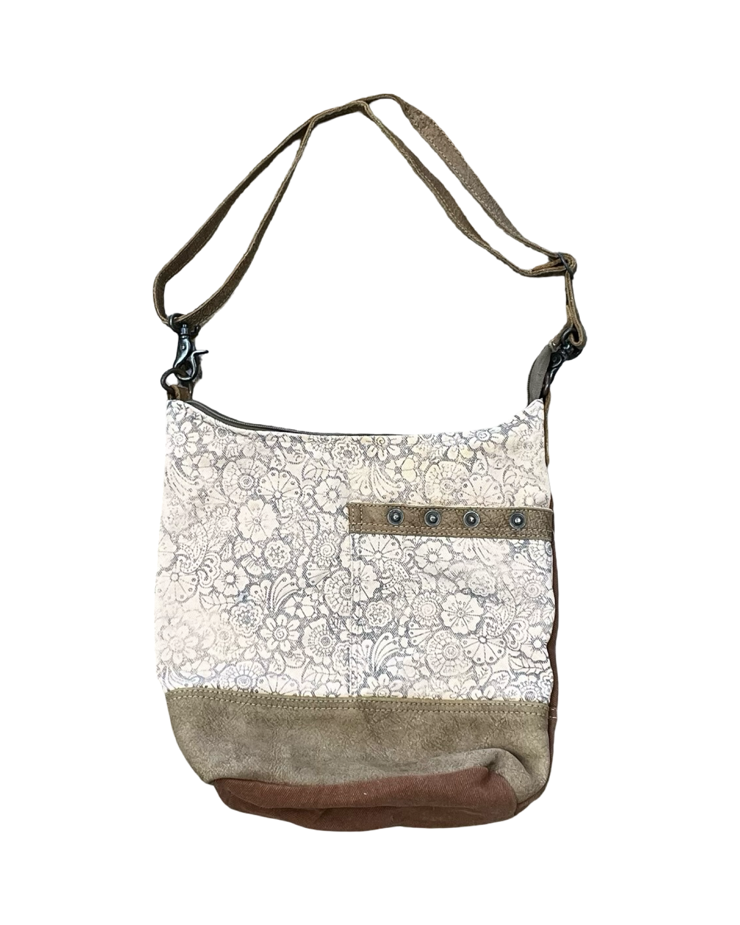 Crossbody By Myra In Brown & Cream, Size:Medium