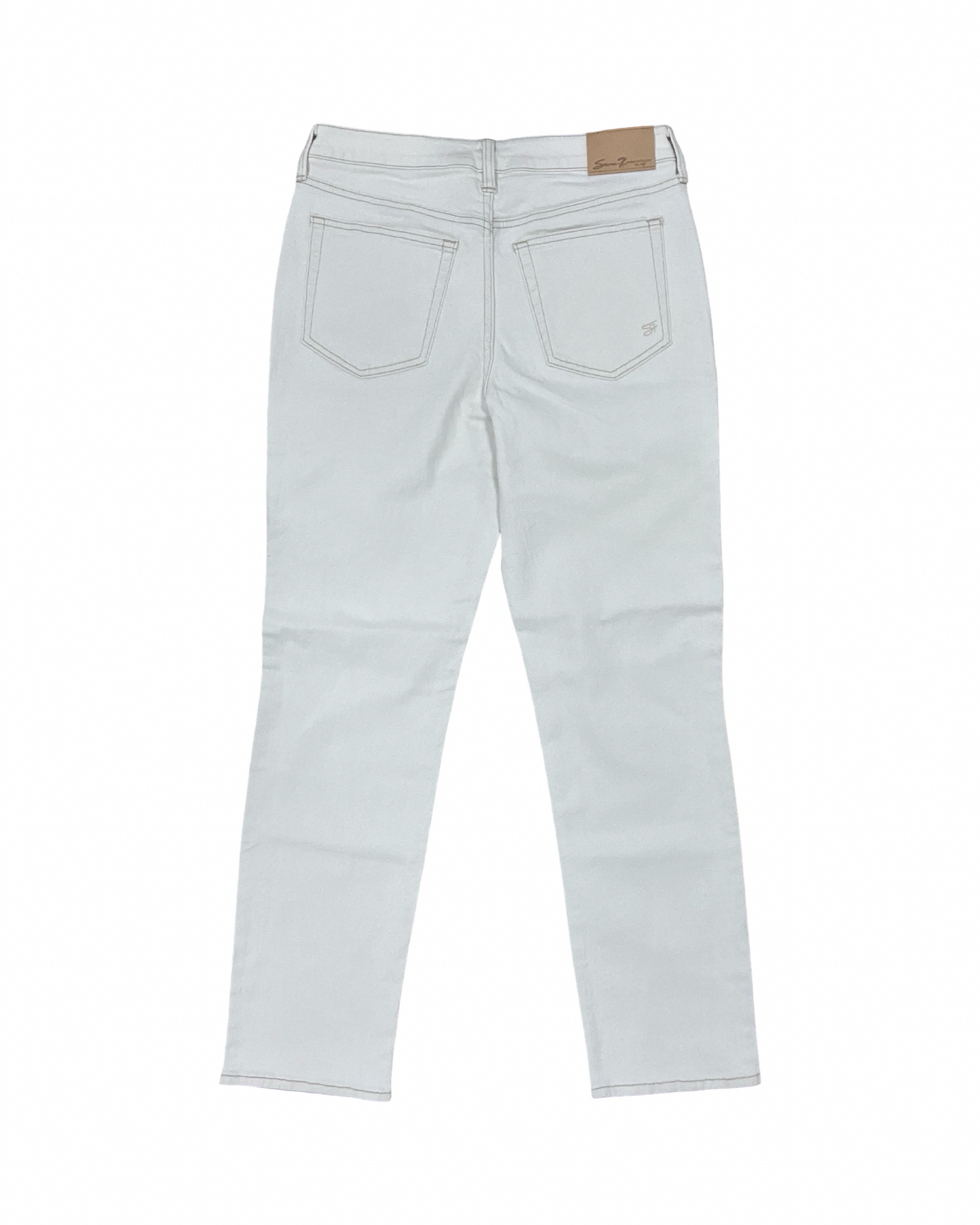 Jeans Straight By Seven 7 In Cream, Size:6