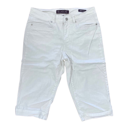 Shorts By Gloria Vanderbilt In White Denim, Size:4