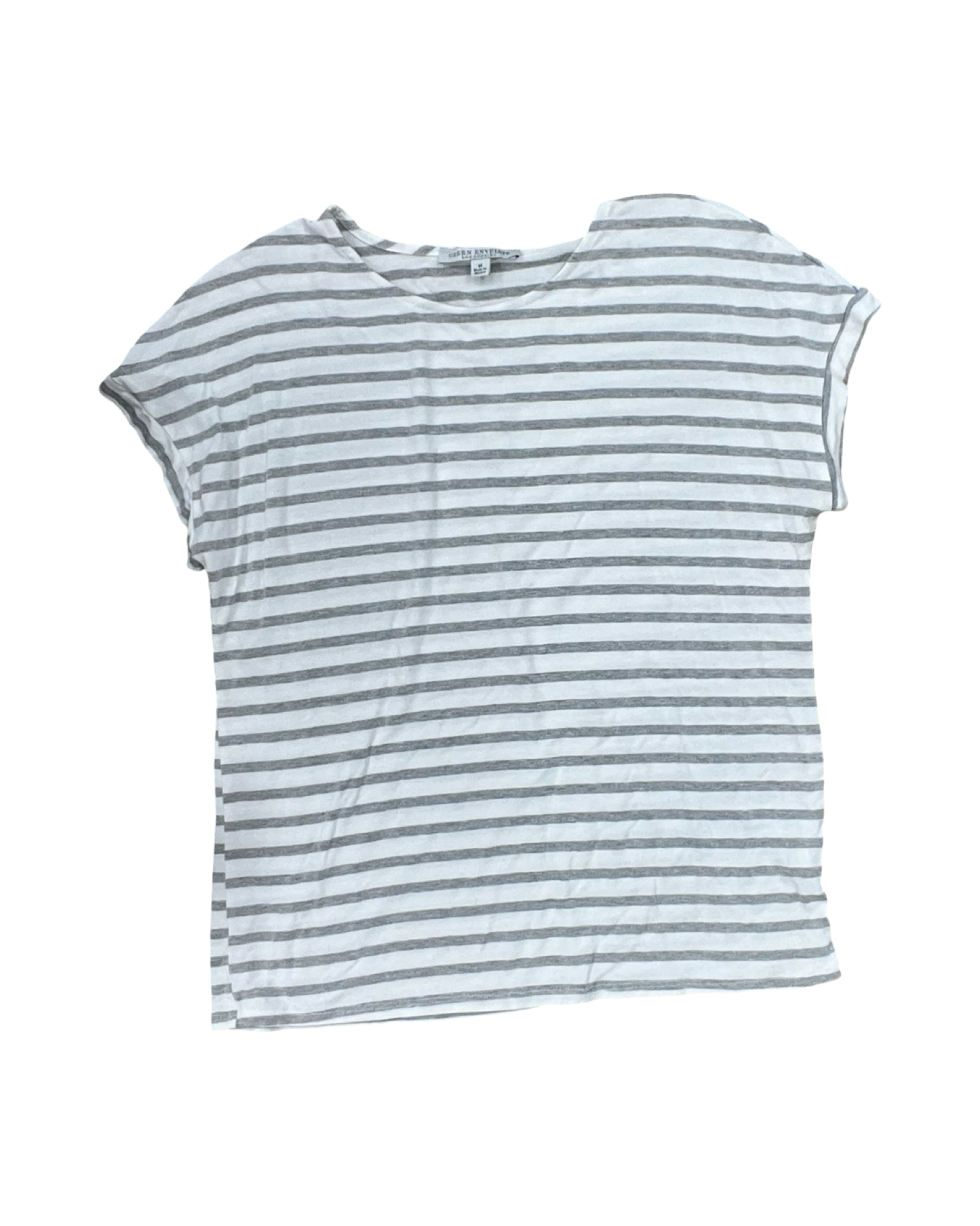 Top Ss By Green Envelope In Grey & White, Size:M