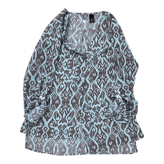 Blouse Ls By Bke In Brown & Green, Size:M