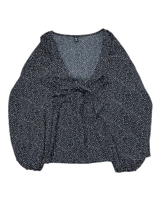 Top Ls By Shein In Black & White, Size:2X