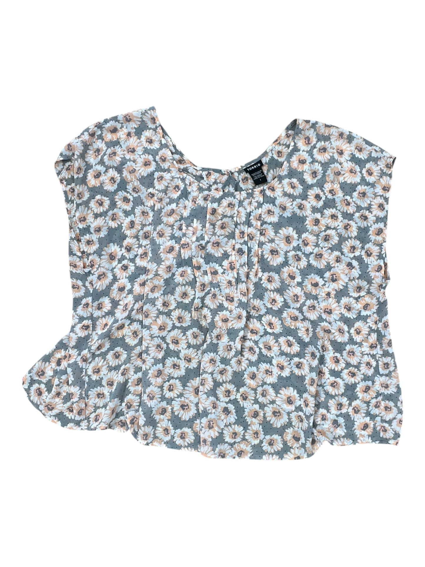 Top Sleeveless By Torrid In Grey & Orange, Size:1X