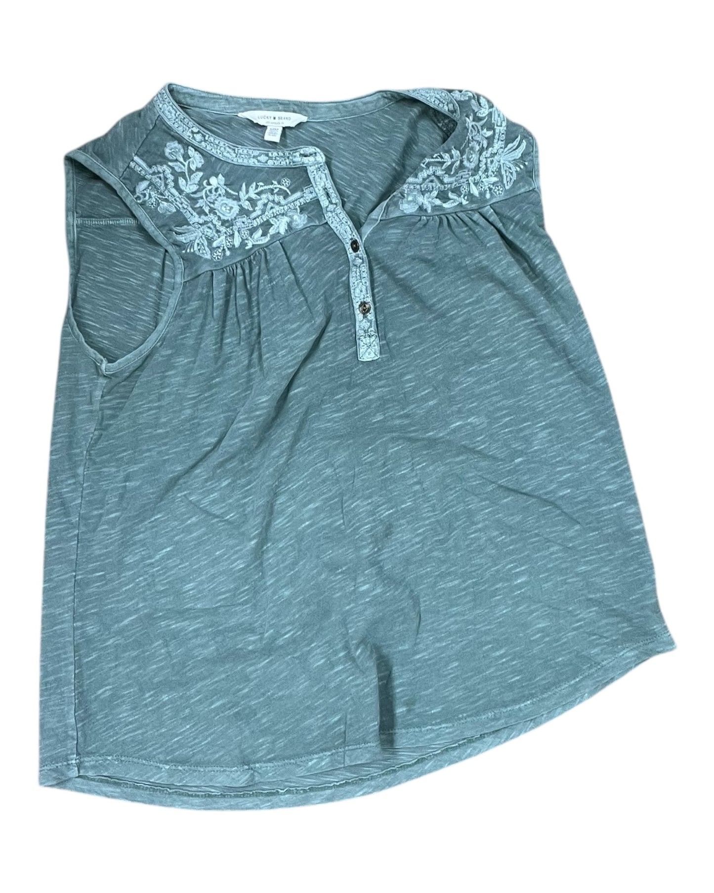 Top Sleeveless By Lucky Brand In Green, Size:M
