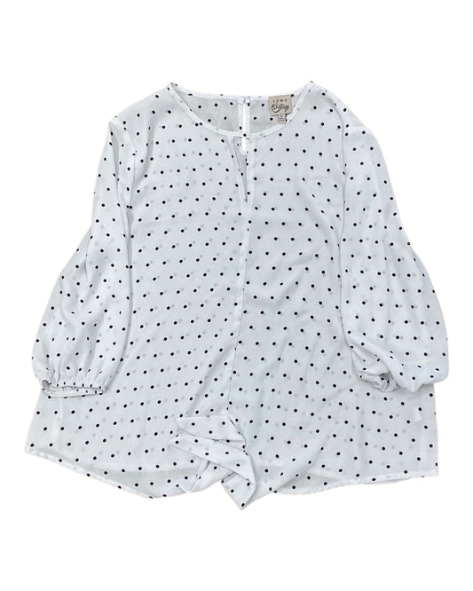 Top 3/4 Sleeve By Como Vintage In White, Size:Xl