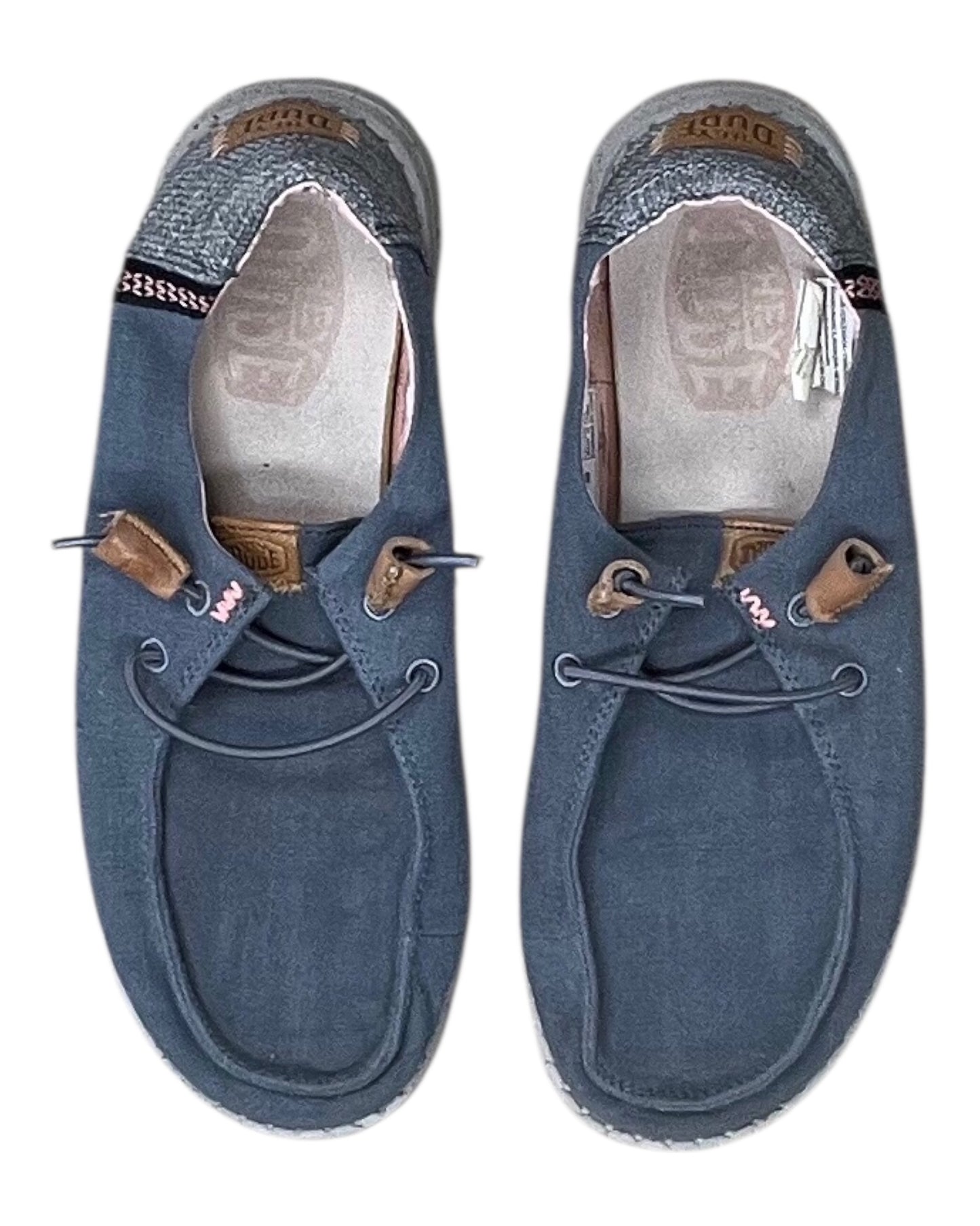 Shoes Flats By Hey Dude In Grey, Size:6.5
