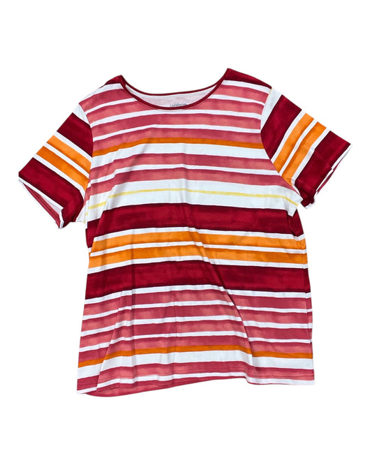 Top Ss By Croft And Barrow In Pink & Red, Size:2X