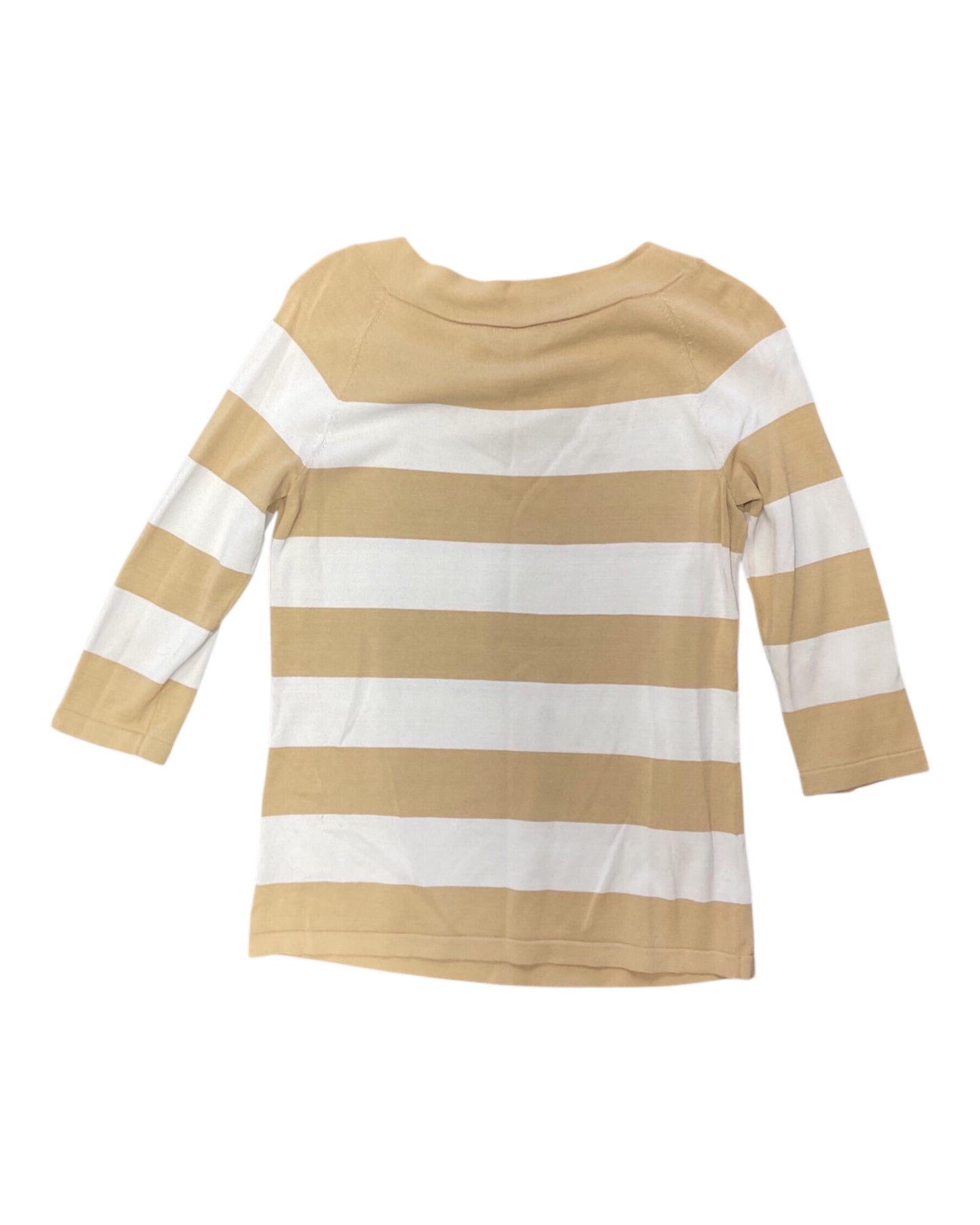 Top Ss By Jones New York In Tan & White, Size:M