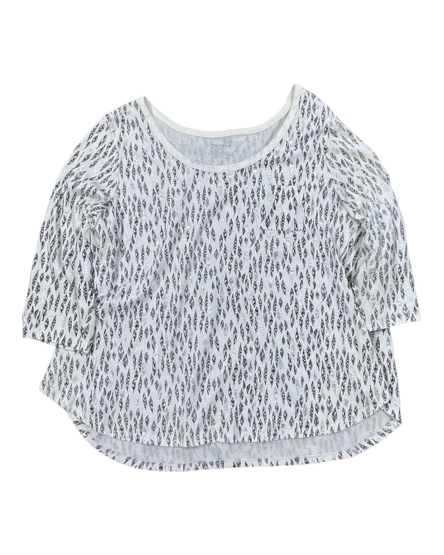 Top 3/4 Sleeve By Lane Bryant In White, Size:3X