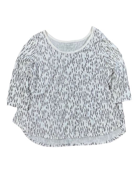 Top 3/4 Sleeve By Lane Bryant In White, Size:3X
