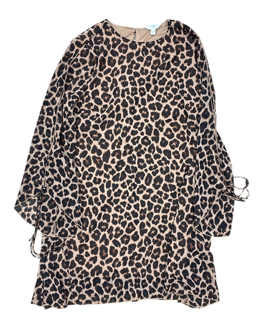 Dress Casual Midi By Time And Tru In Animal Print, Size:L