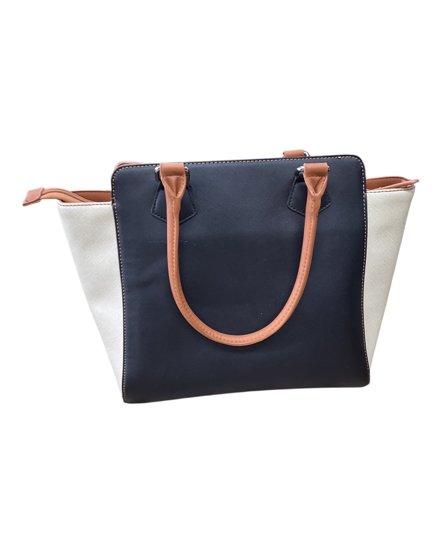 Handbag By Kenneth Cole Reaction In Black & Tan, Size:Large