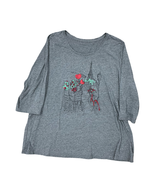 Top Ls By Catherines In Grey, Size:2X