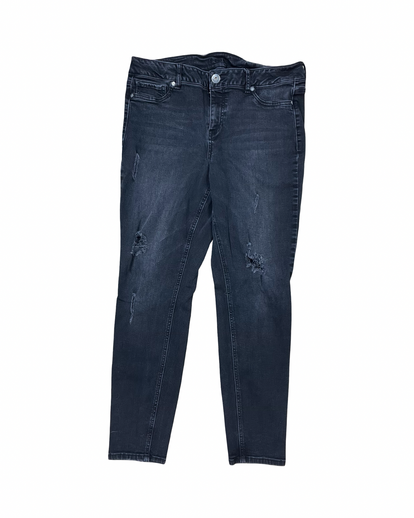Jeans Straight By Maurices In Black Denim, Size:16