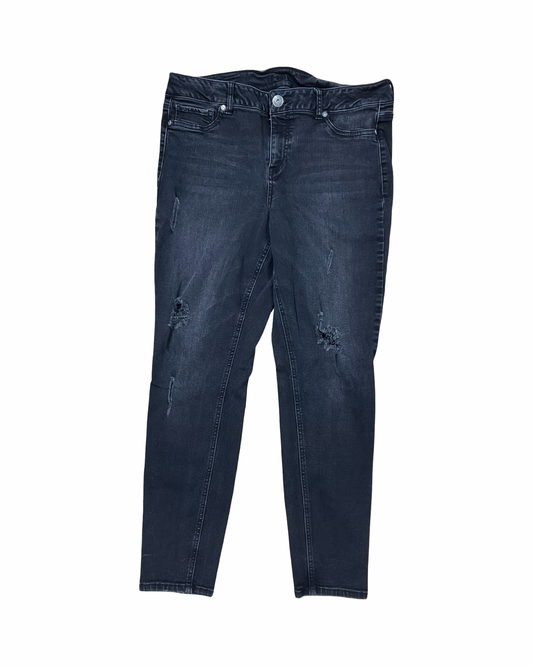 Jeans Straight By Maurices In Black Denim, Size:16