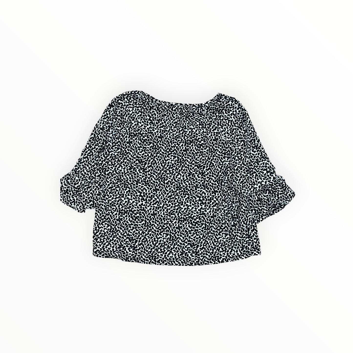 Top 3/4 Sleeve By Michael By Michael Kors In Black & White, Size:L