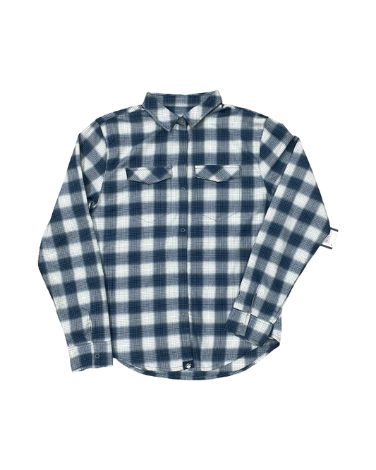 Blouse Ls By Rabbit In Blue & White, Size:M