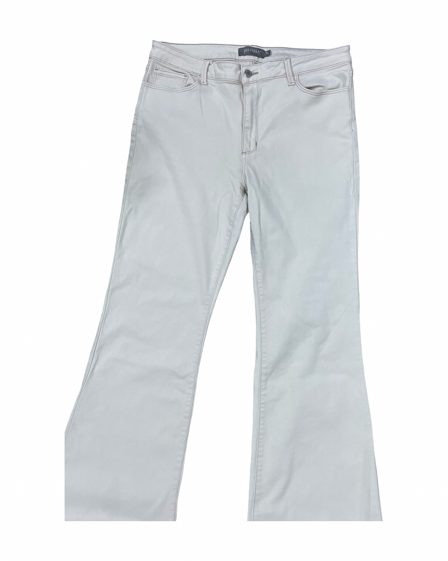 Jeans Flared By Just Usa In Cream, Size:14