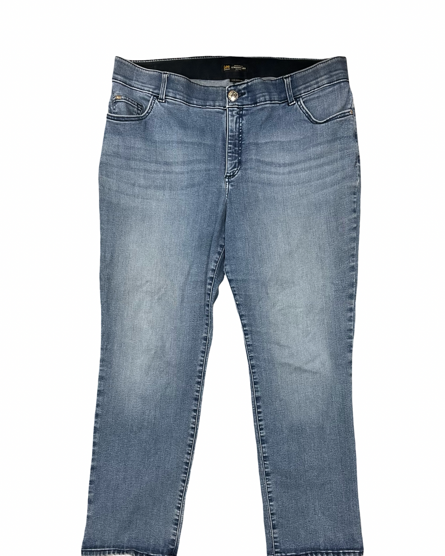 Jeans Straight By Lee In Blue Denim, Size:20