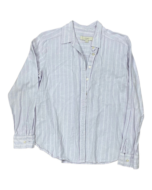 Blouse Ls By Loft In Purple, Size:S