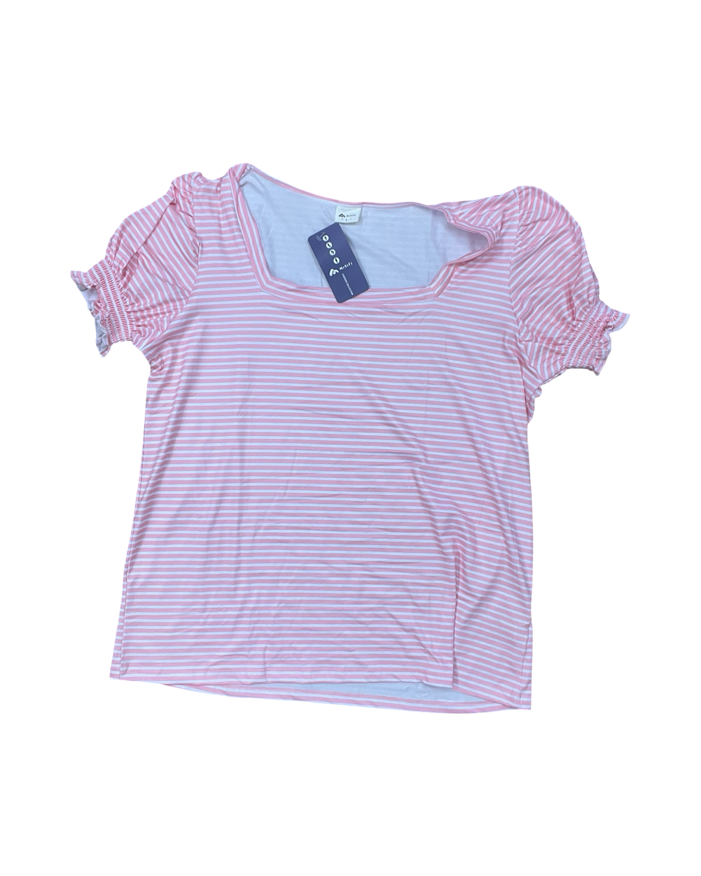 Top Ss By Clothes Mentor In Pink & White, Size:L