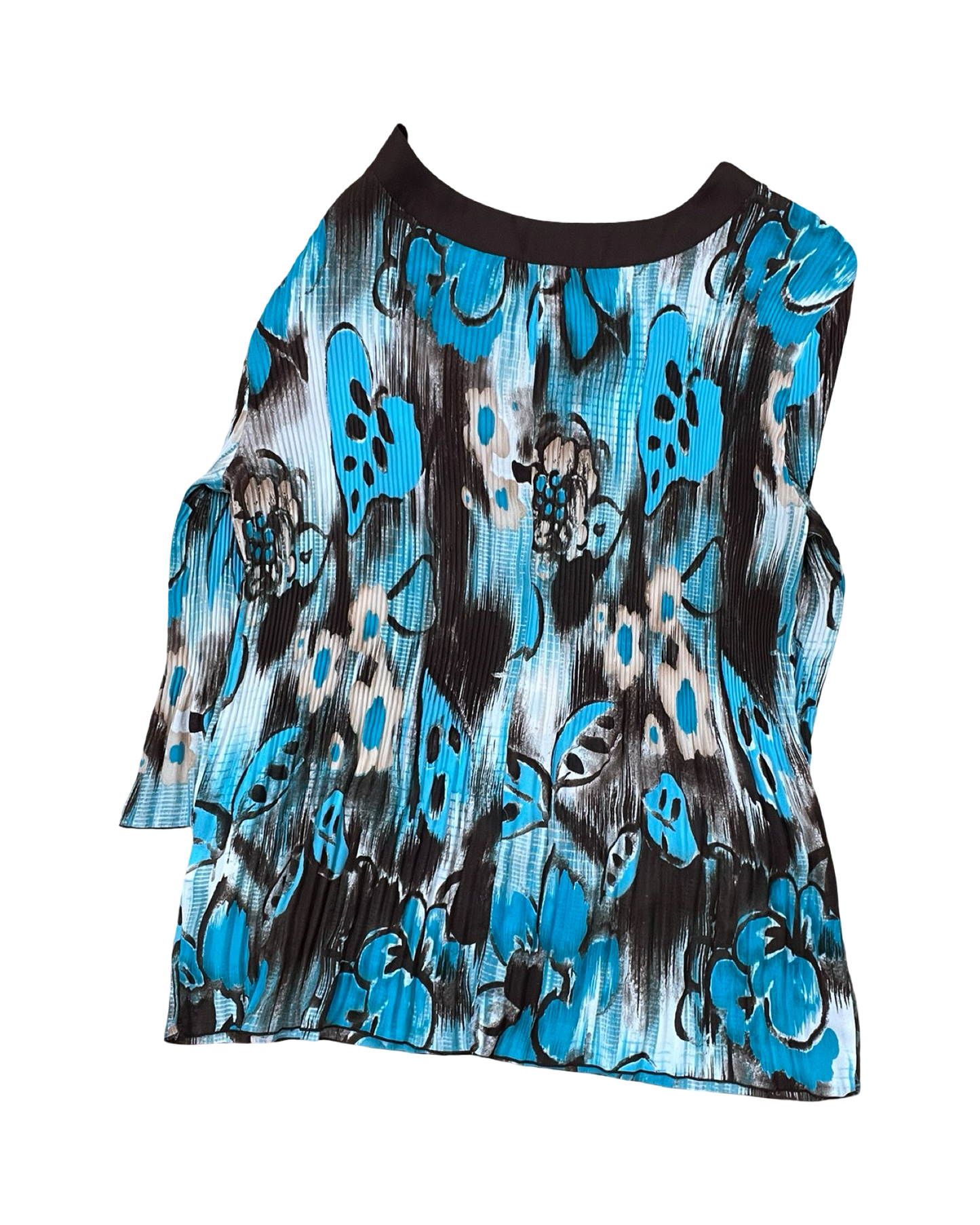 Top Ls By Dressbarn In Blue & Brown, Size:1X
