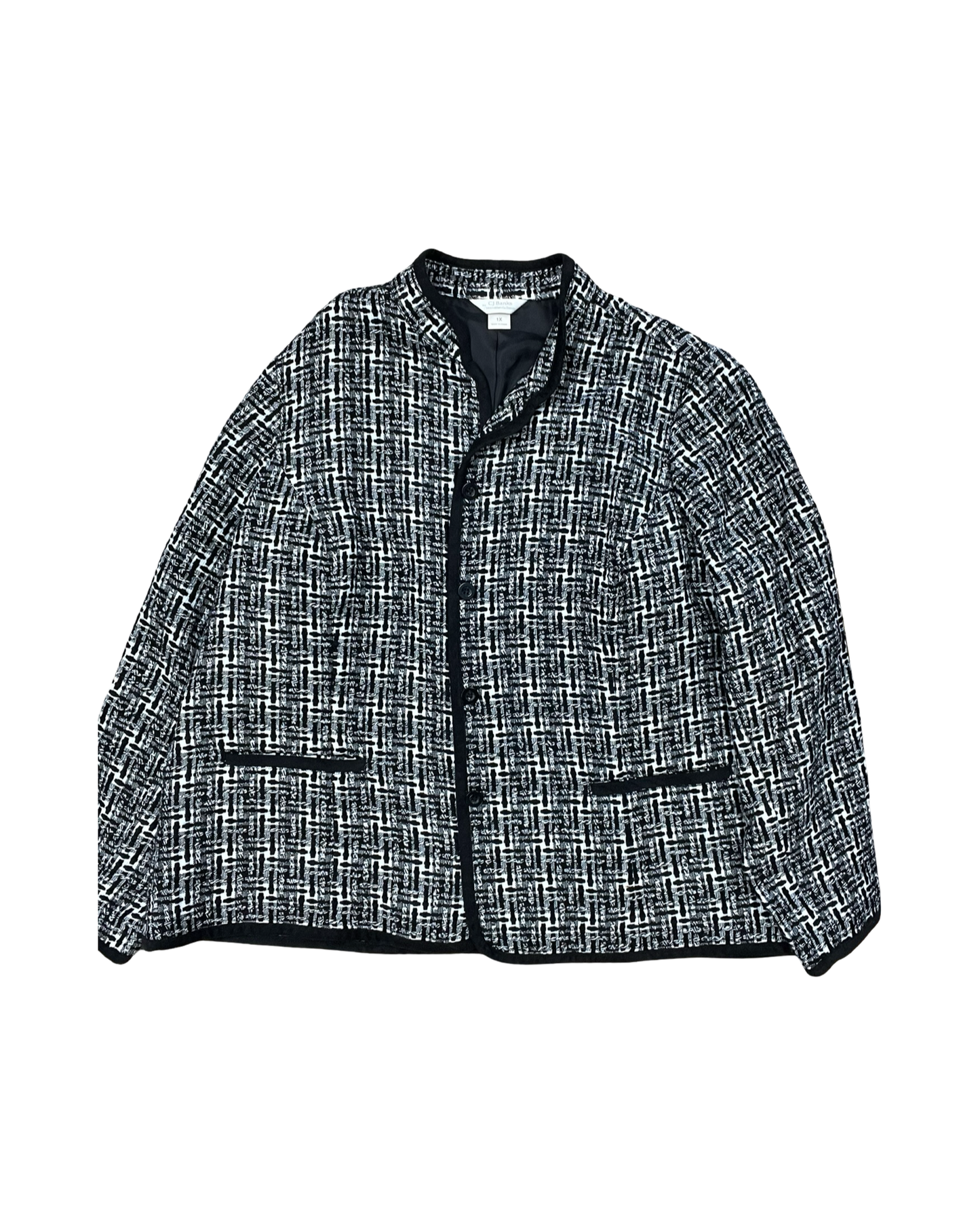 Blazer By Cj Banks In Black & White, Size:1X