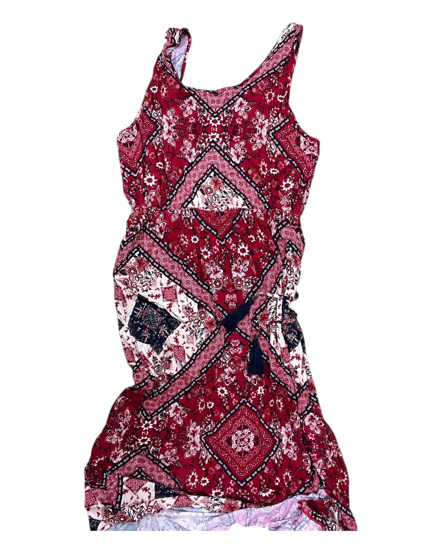 Dress Casual Maxi By Clothes Mentor In Blue & Red, Size:L