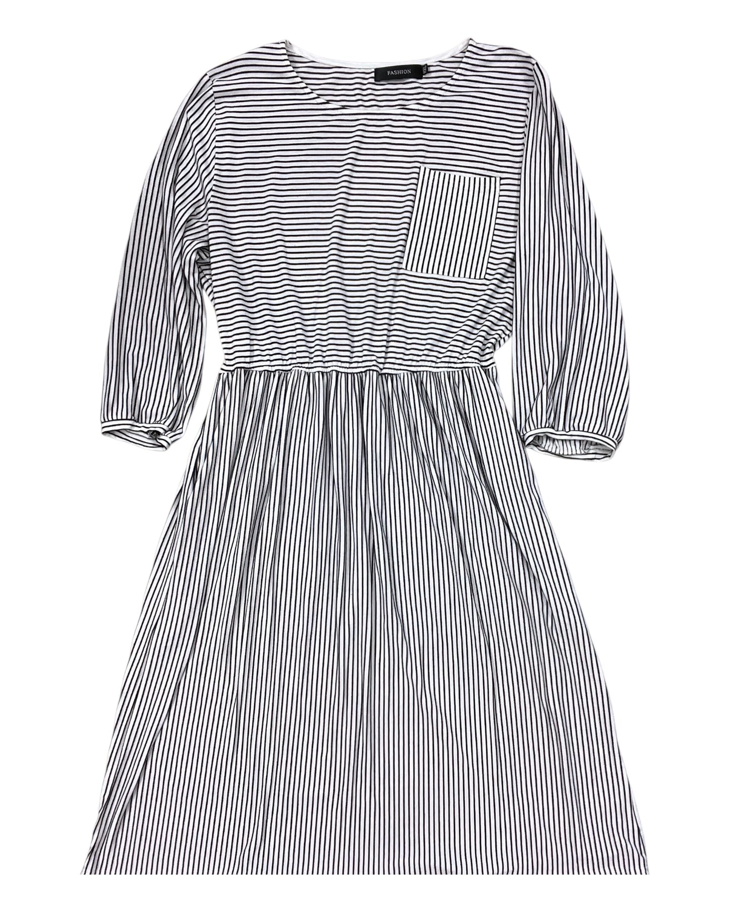 Dress Work By Clothes Mentor In Black & White, Size:1X