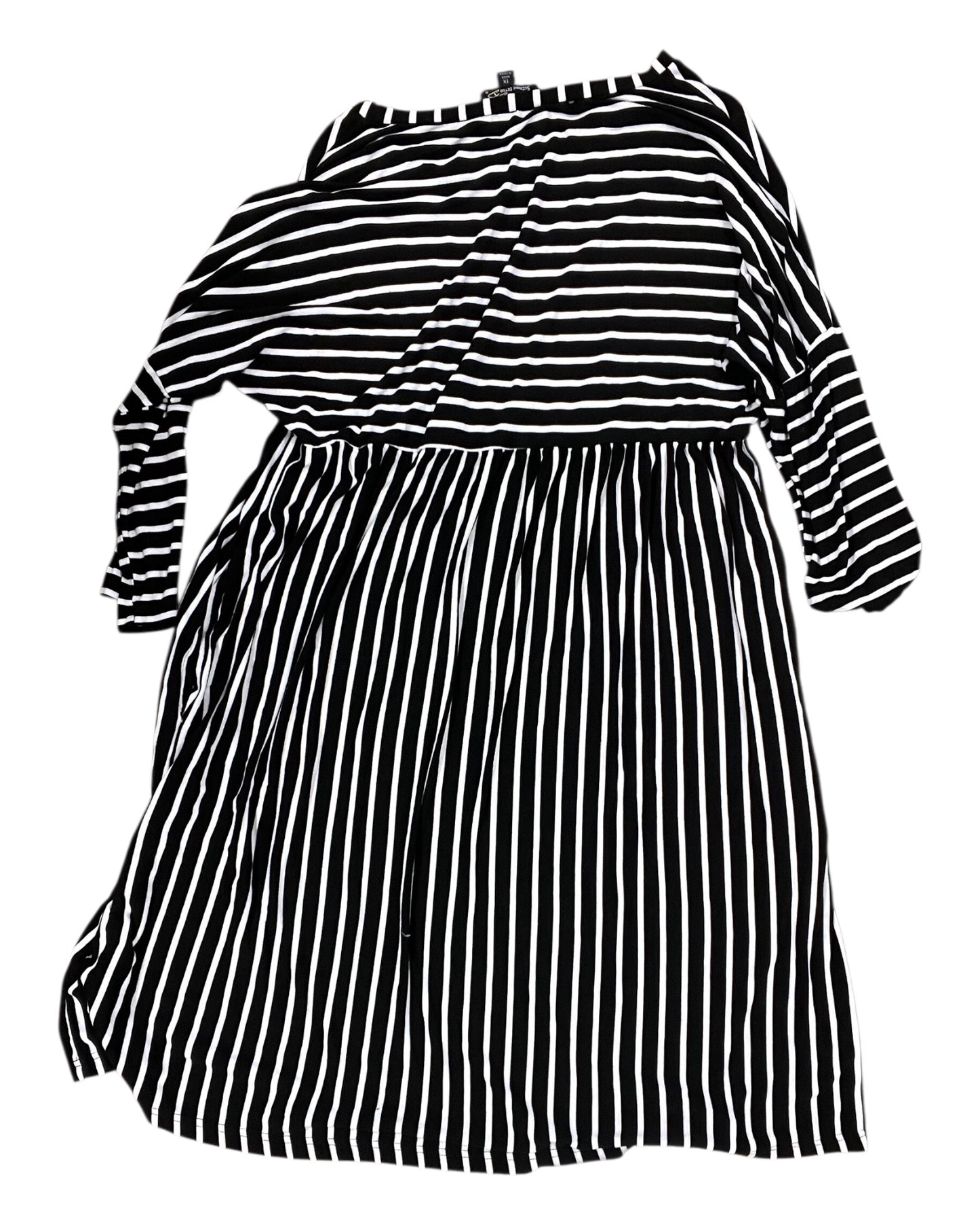 Dress Casual Midi By Suzanne Betro In Black & White, Size:1X