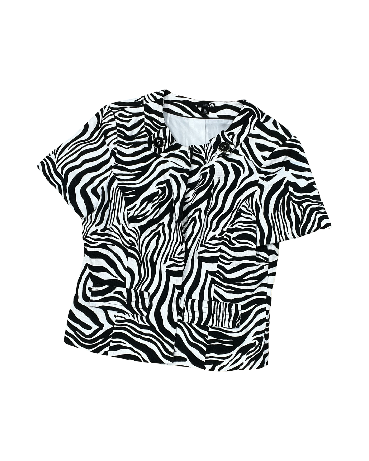 Blouse Ss By East 5Th In Black & White, Size:Xl