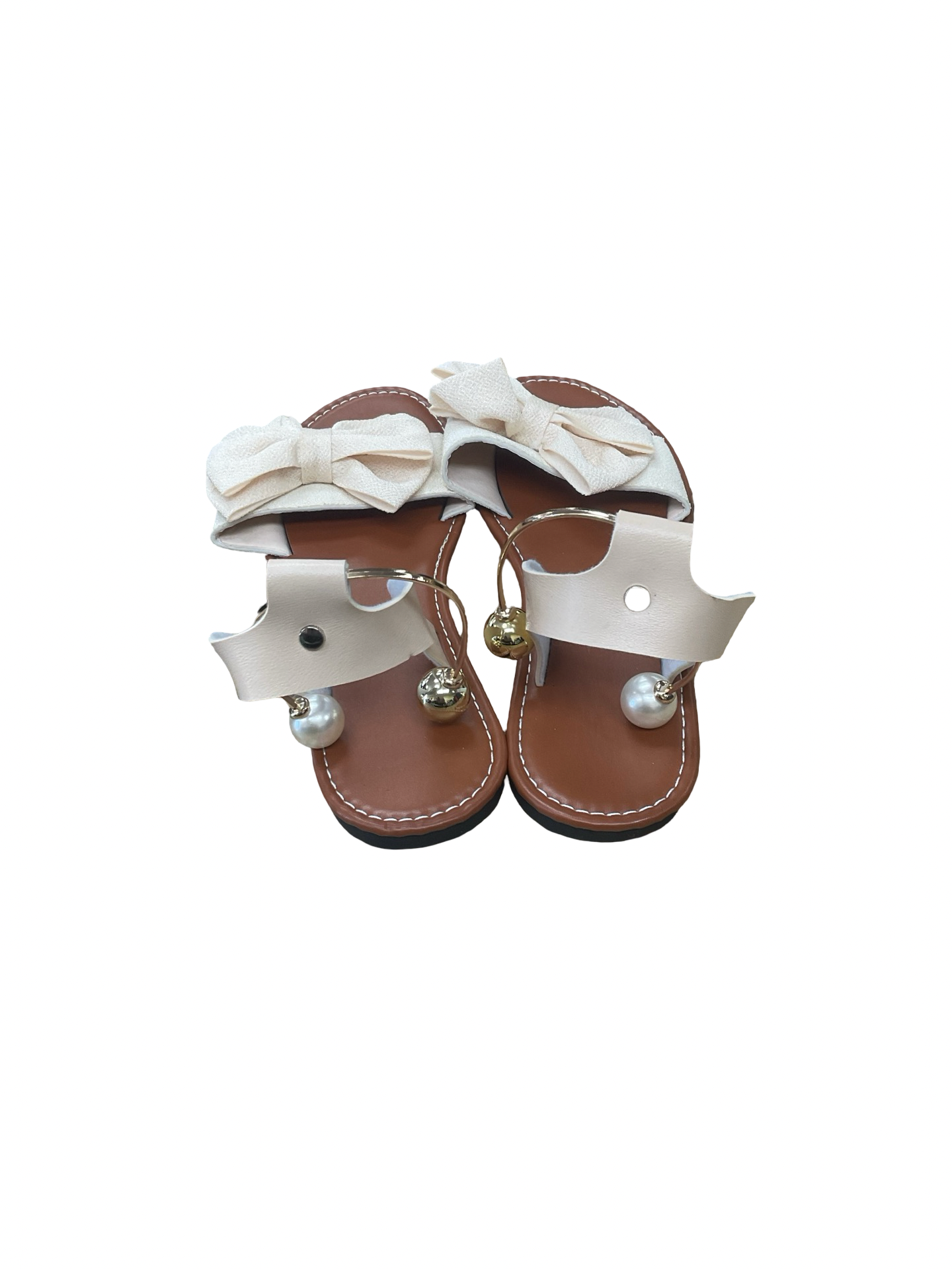 Sandals Flats By Clothes Mentor In Cream, Size:11.5