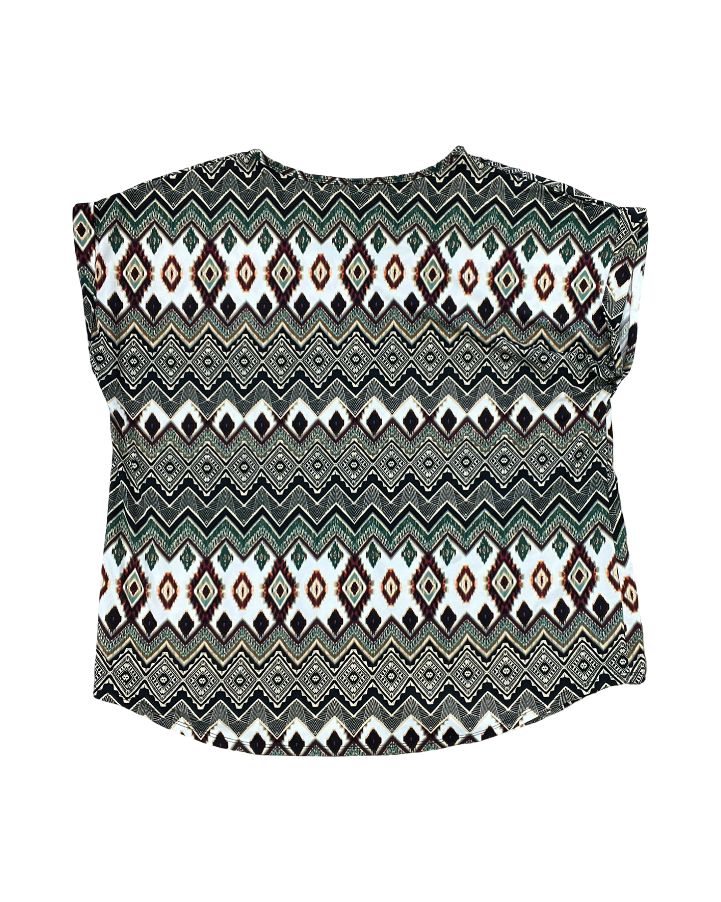 Top Ss By Clothes Mentor In Cream & Green, Size:2X
