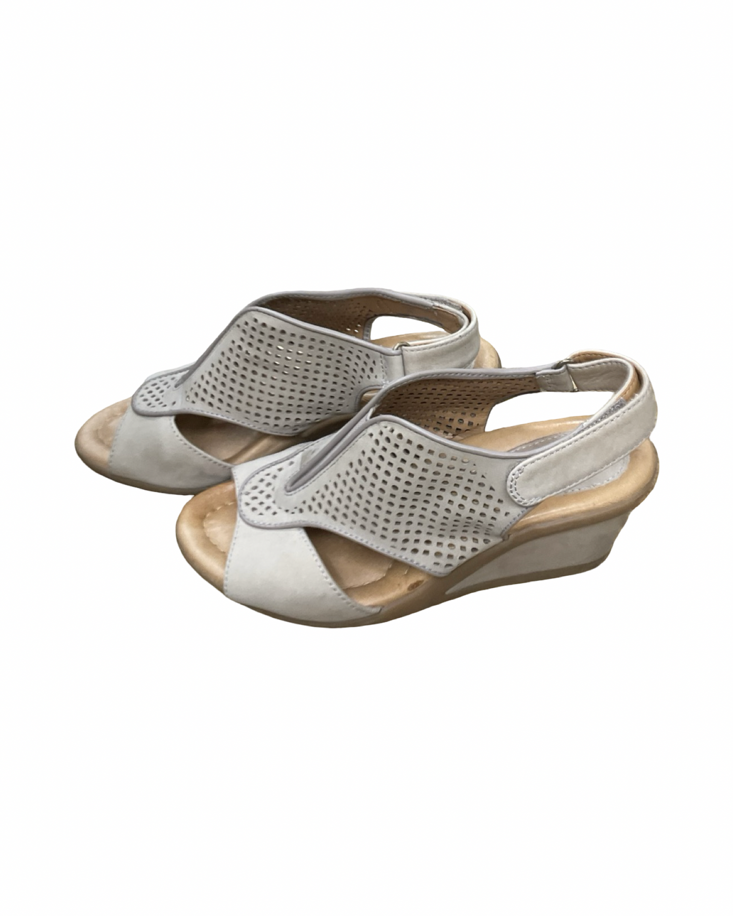 Sandals Heels Block By Earth In Taupe, Size:7