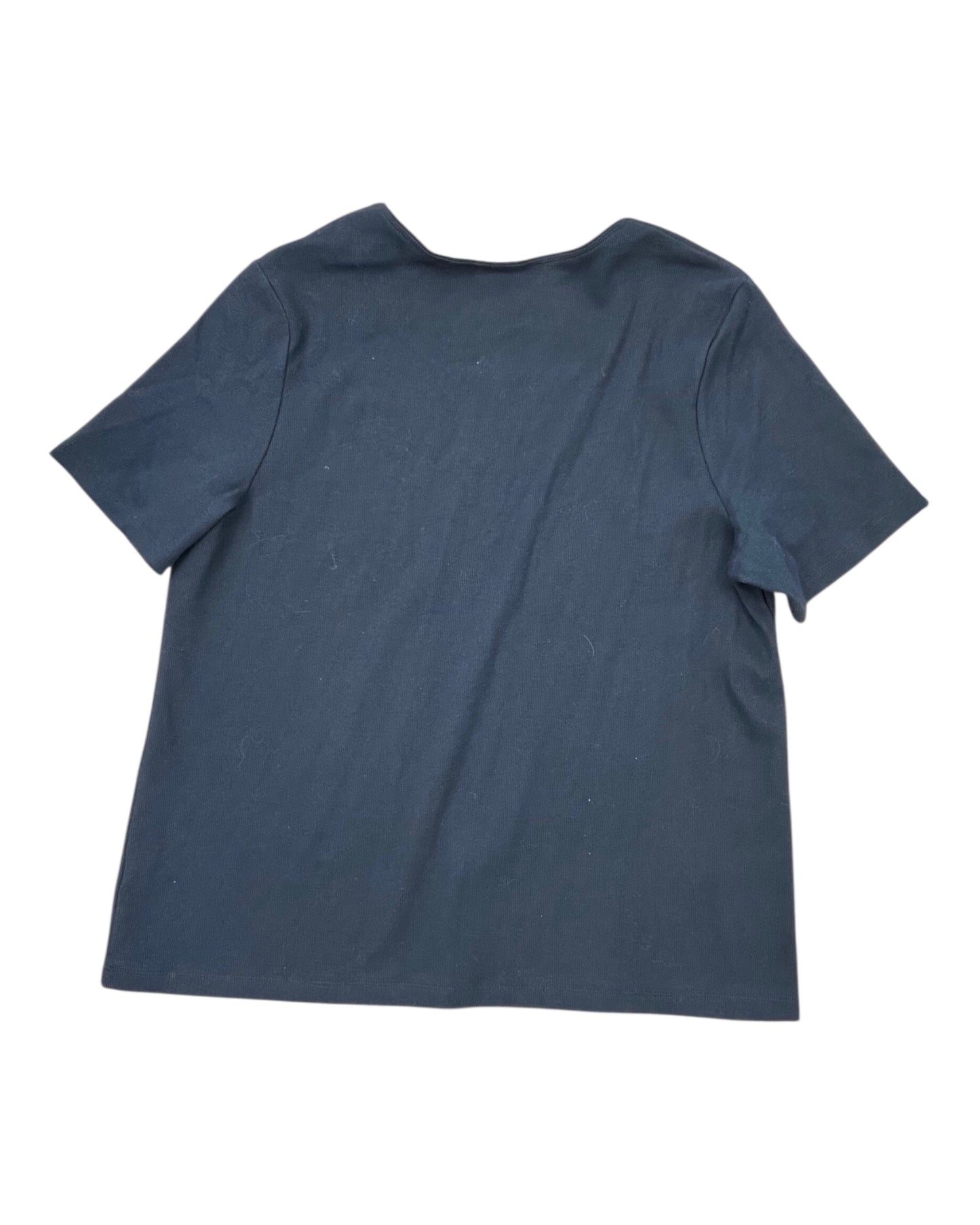 Top Ss Basic By Croft And Barrow In Black, Size:1X