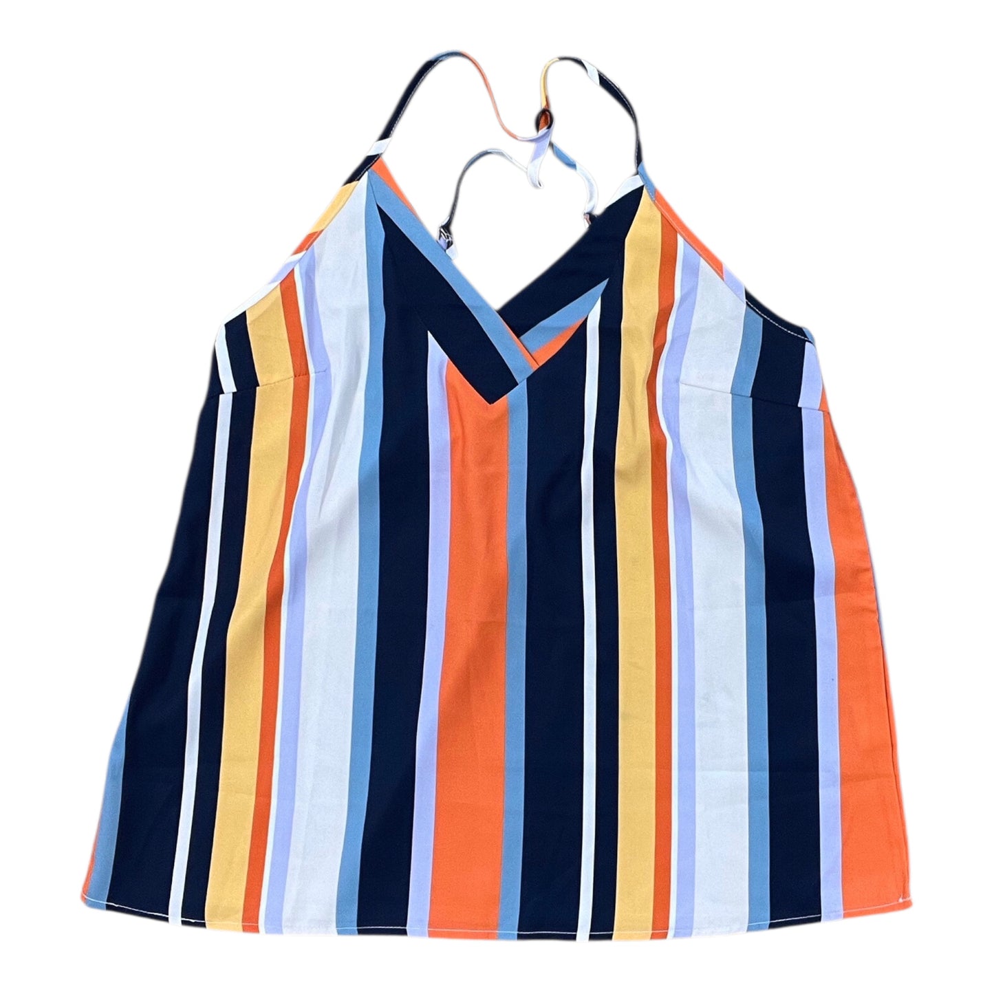 Top Sleeveless By Clothes Mentor In Blue & White, Size:L