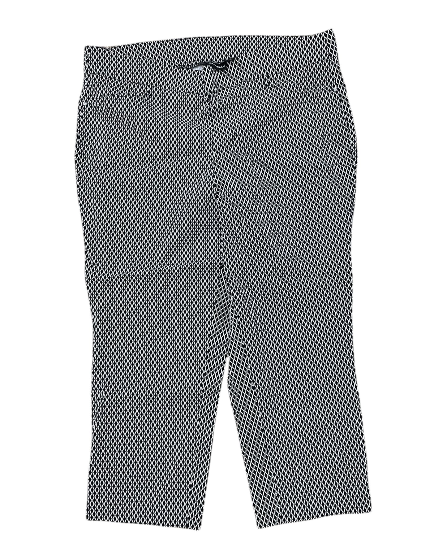 Pants Cropped By Anne Klein In Black & White, Size:12