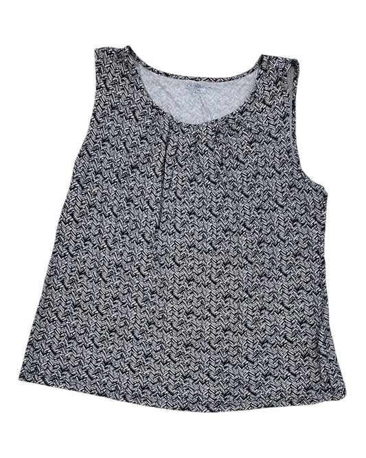 Top Sleeveless By Croft And Barrow In Black & Tan, Size:Xl
