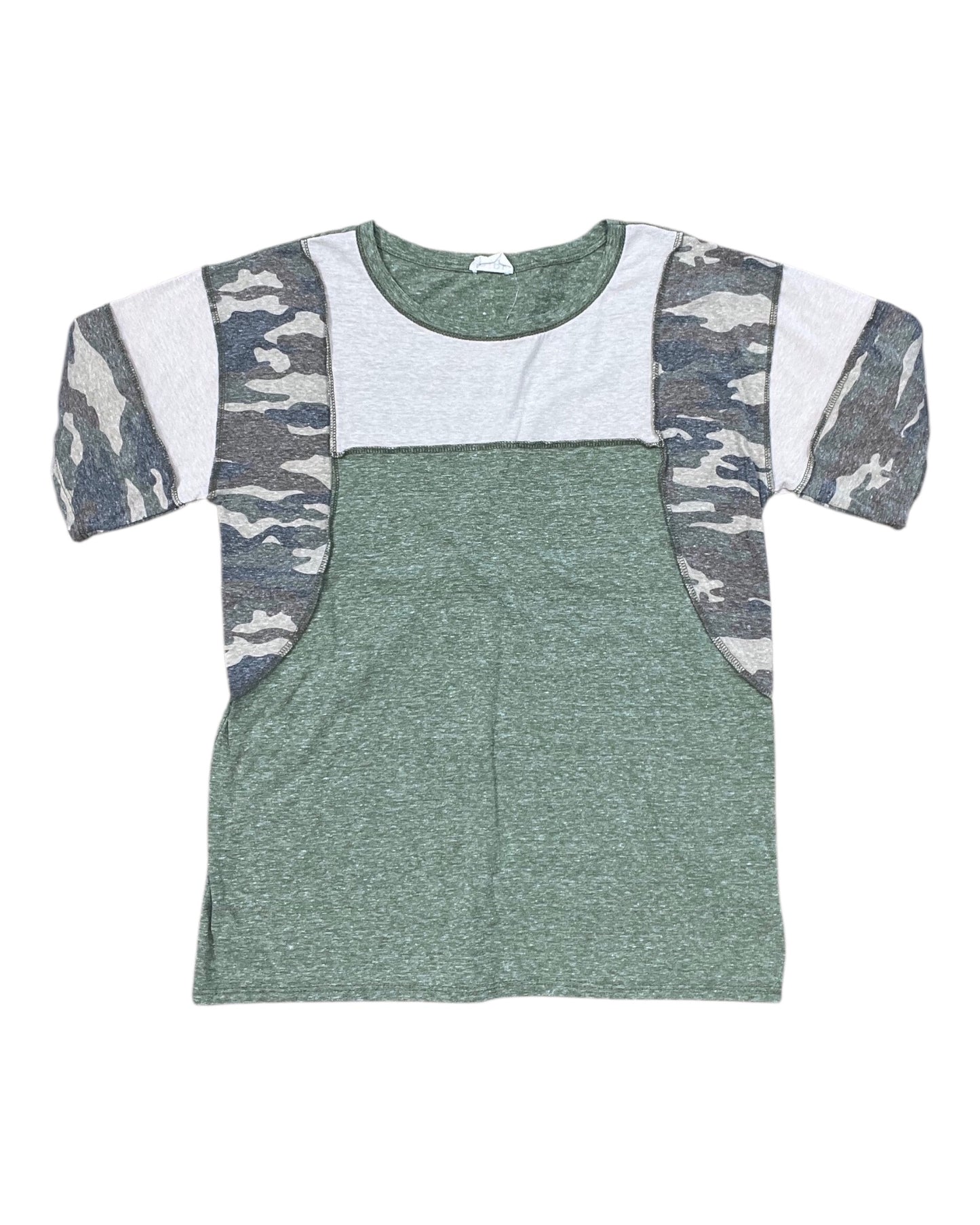 Top Ss By Bibi In Camouflage Print, Size:L
