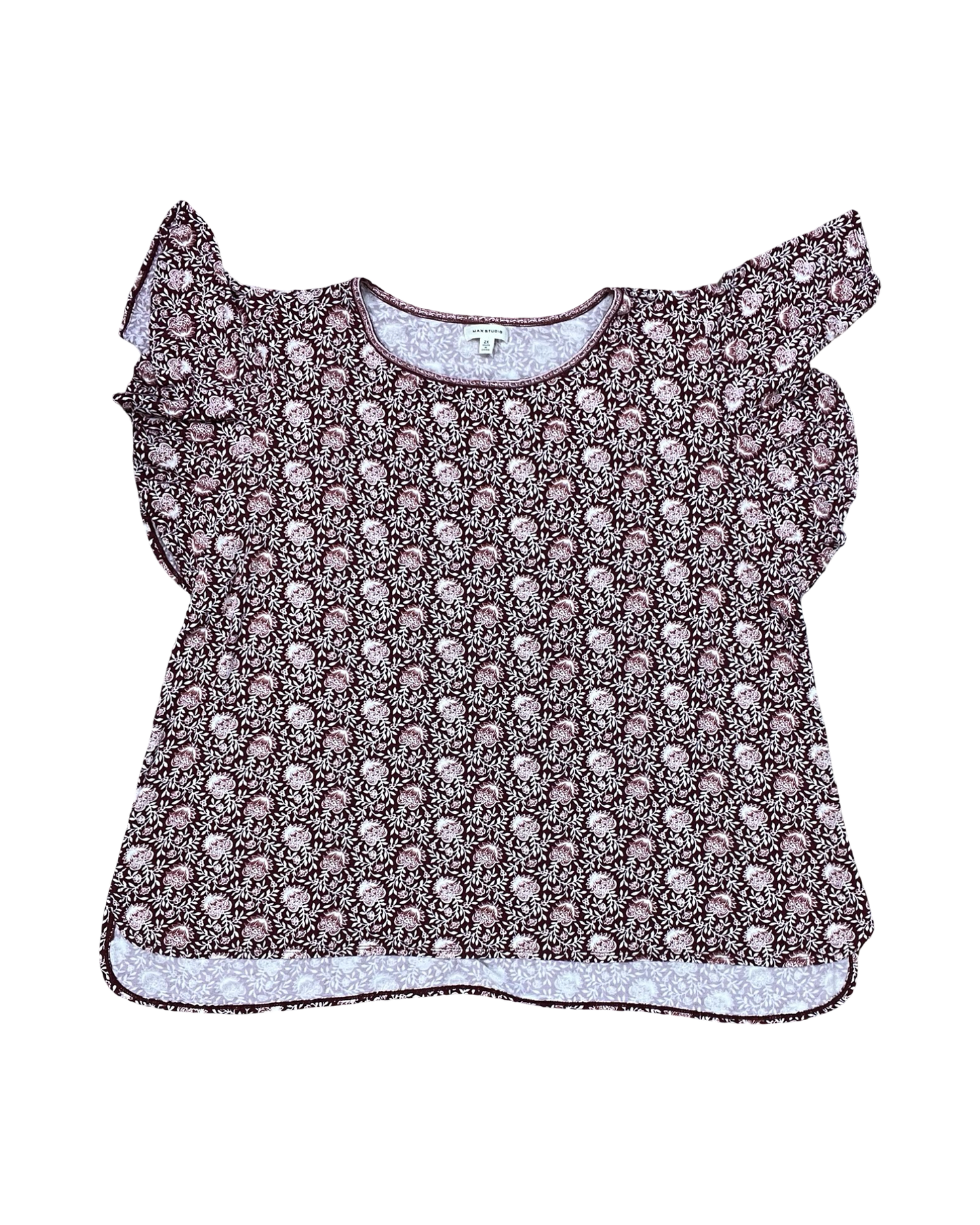 Top Sleeveless By Max Studio In Maroon, Size:2X