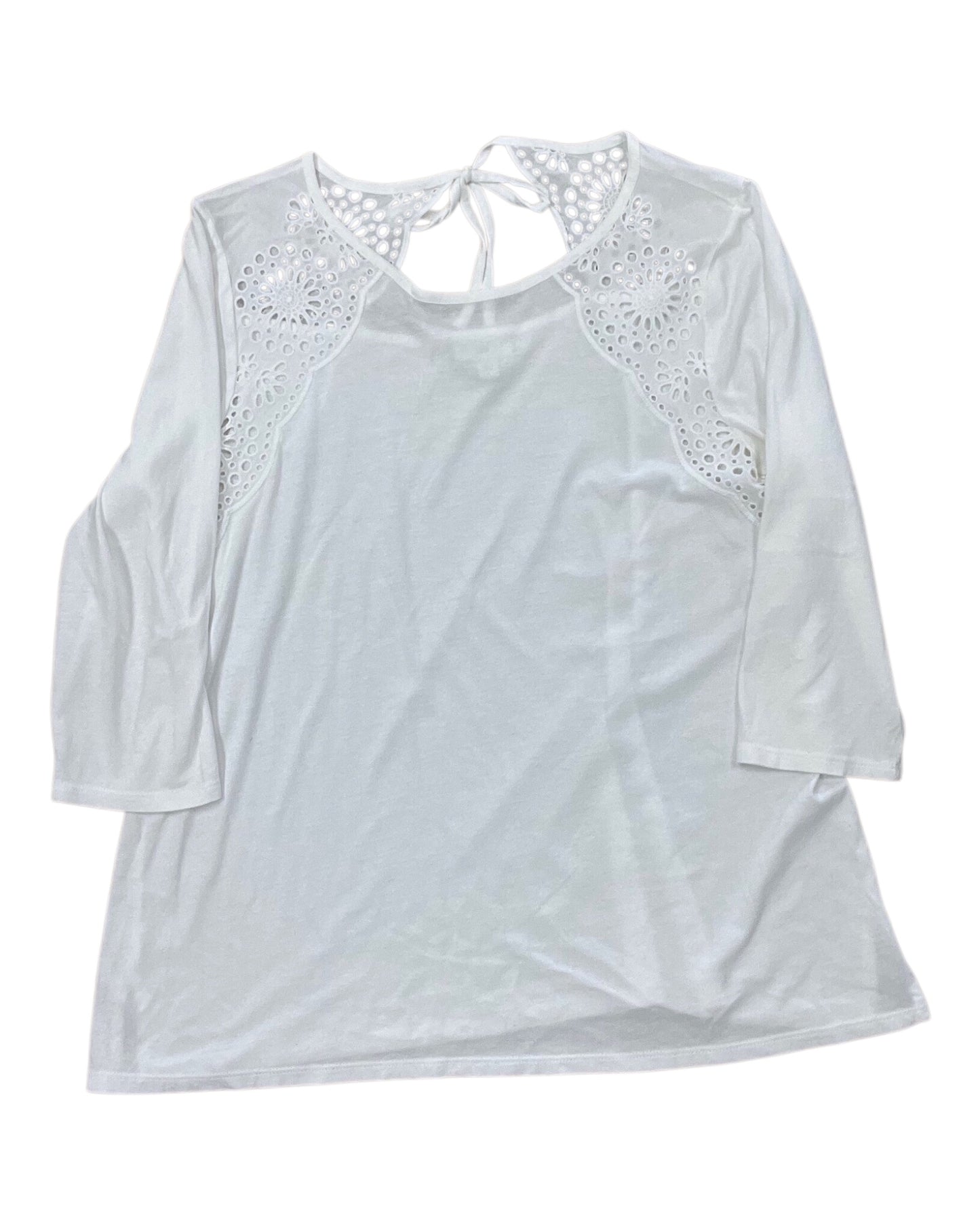Top 3/4 Sleeve By J. Jill In White, Size:L