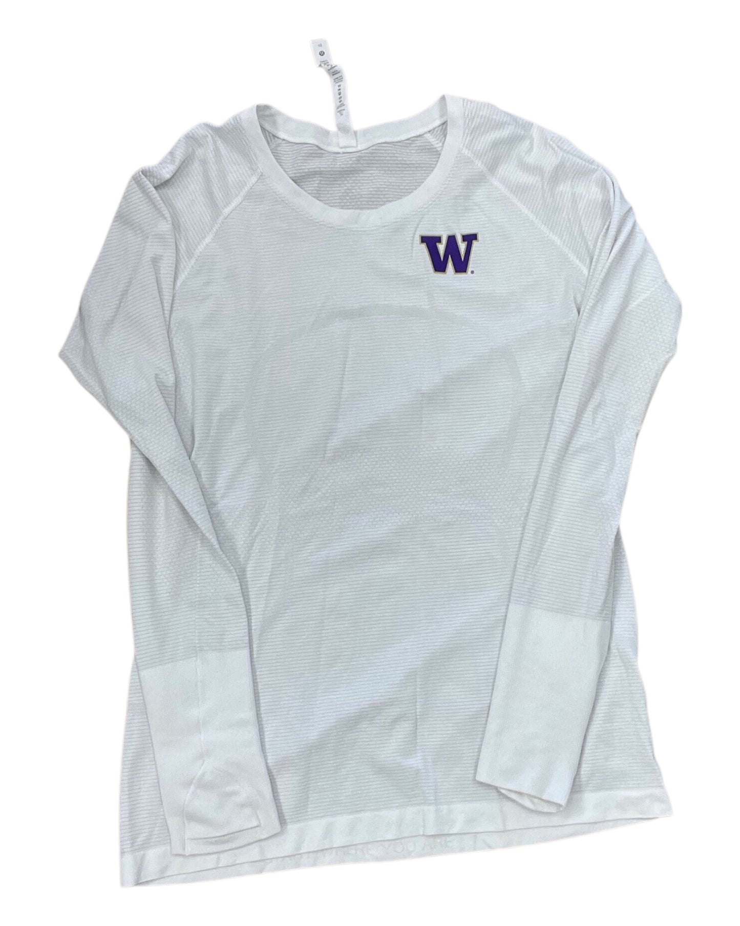 Athletic Top Ls Crewneck By Lululemon In White, Size:12