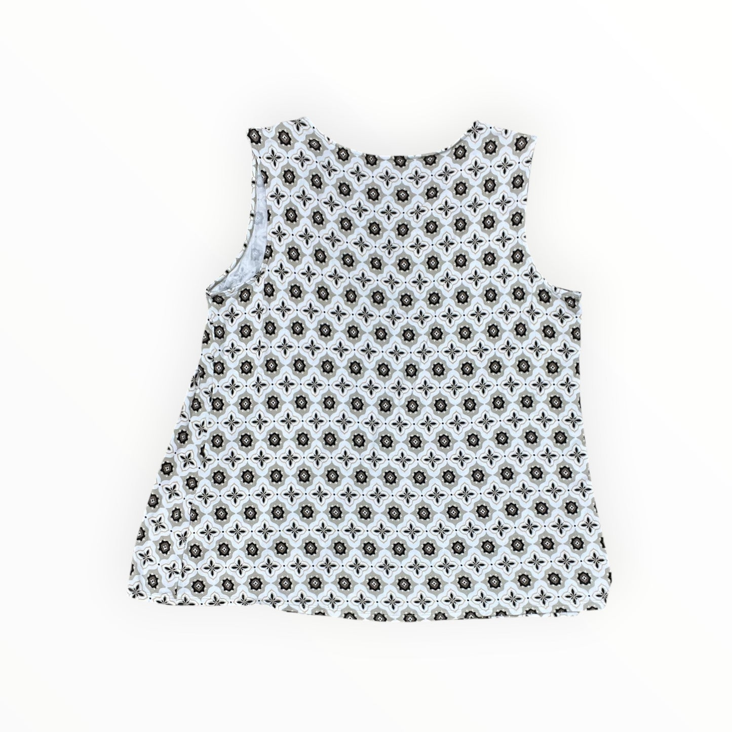 Top Sleeveless By Croft And Barrow In Brown & Cream, Size:L
