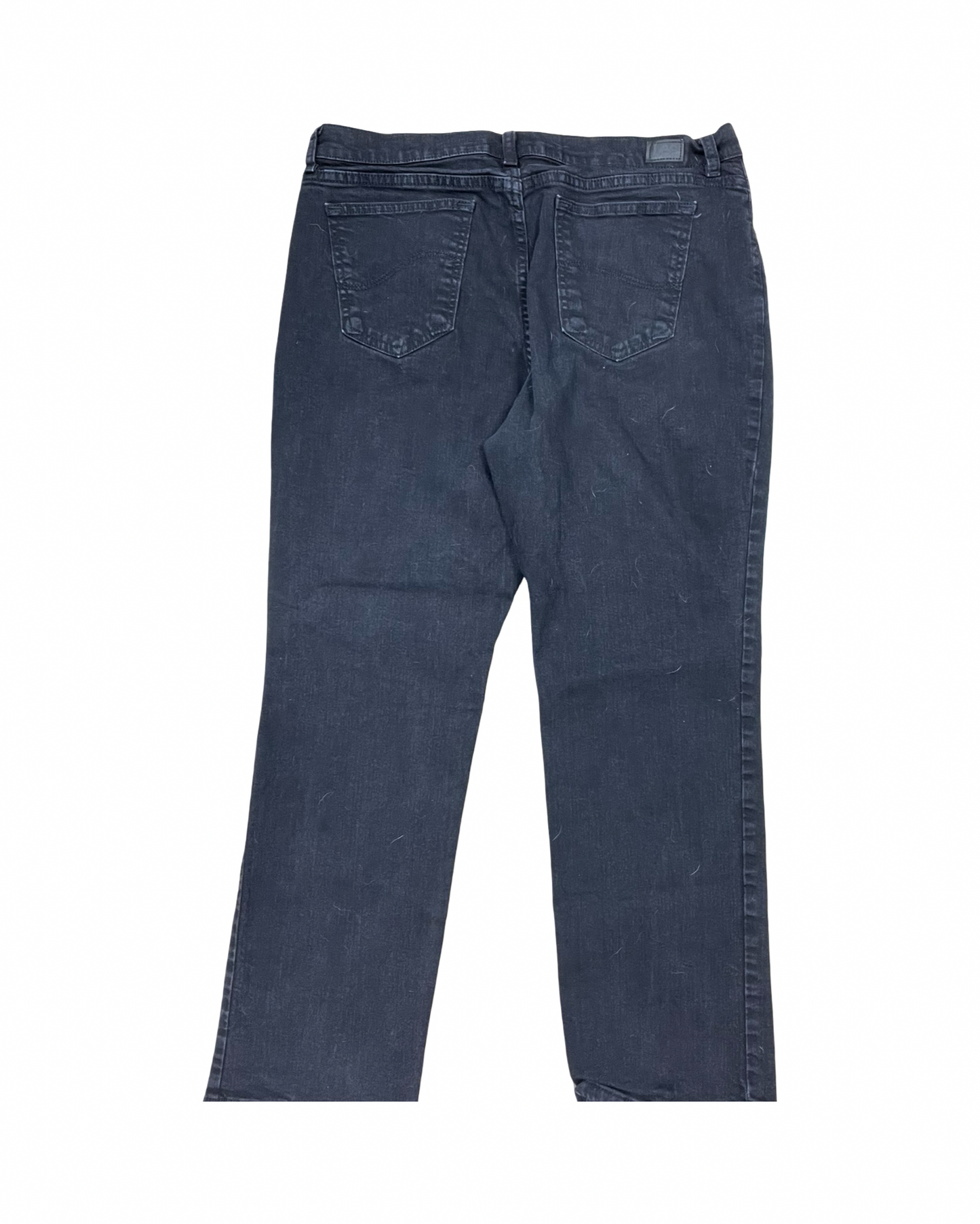 Jeans Straight By Lee In Black Denim, Size:16