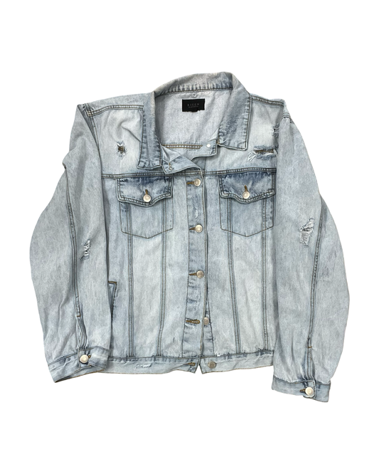 Jacket Denim By Risen In Blue Denim, Size:1X