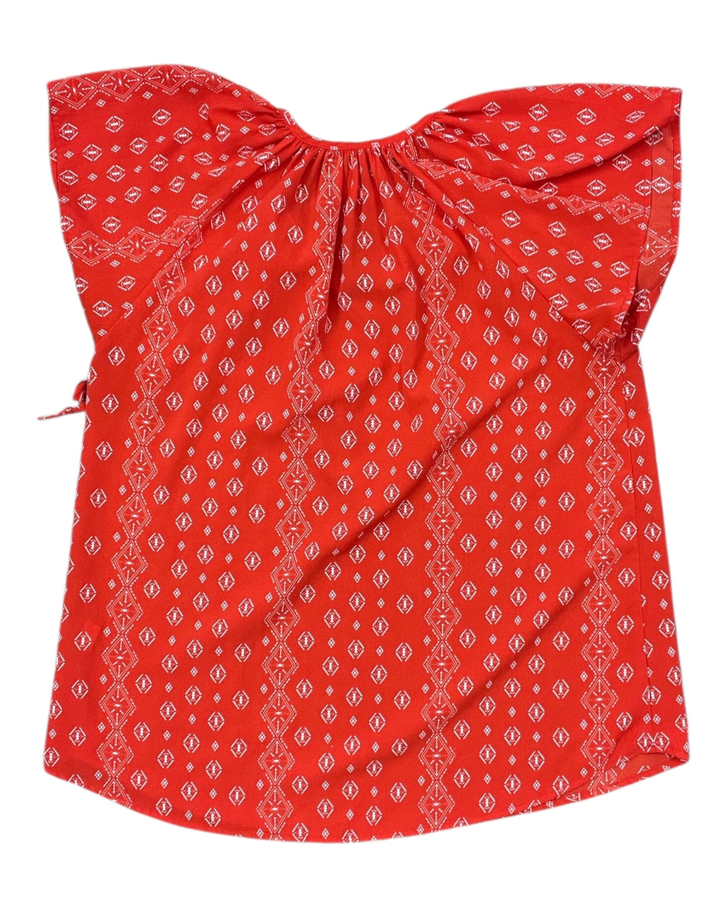 Top Ss By Clothes Mentor In Orange & White, Size:M