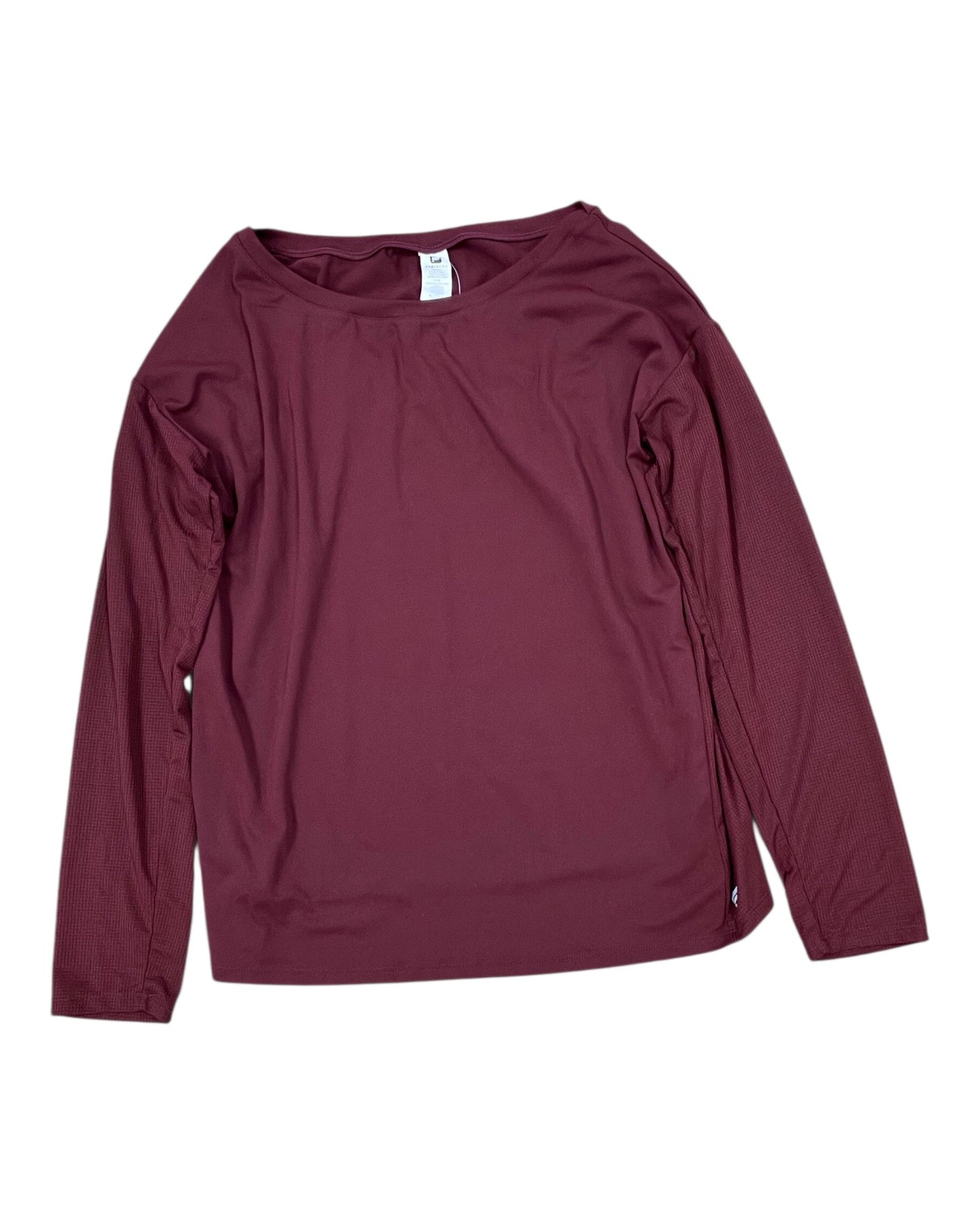Top Ls By Fabletics In Maroon, Size:M