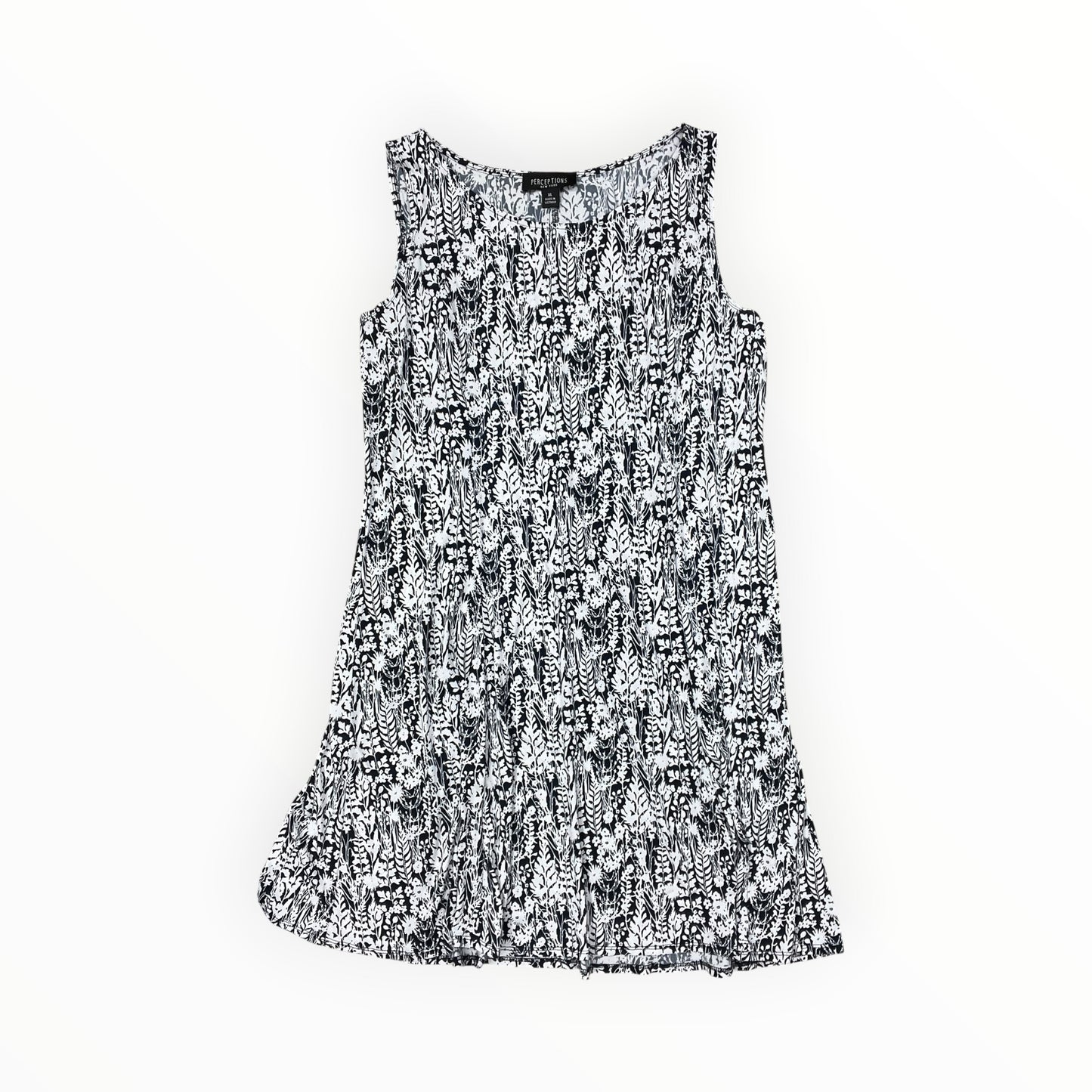 Dress Casual Midi By Perceptions In Blue & White, Size:Xl