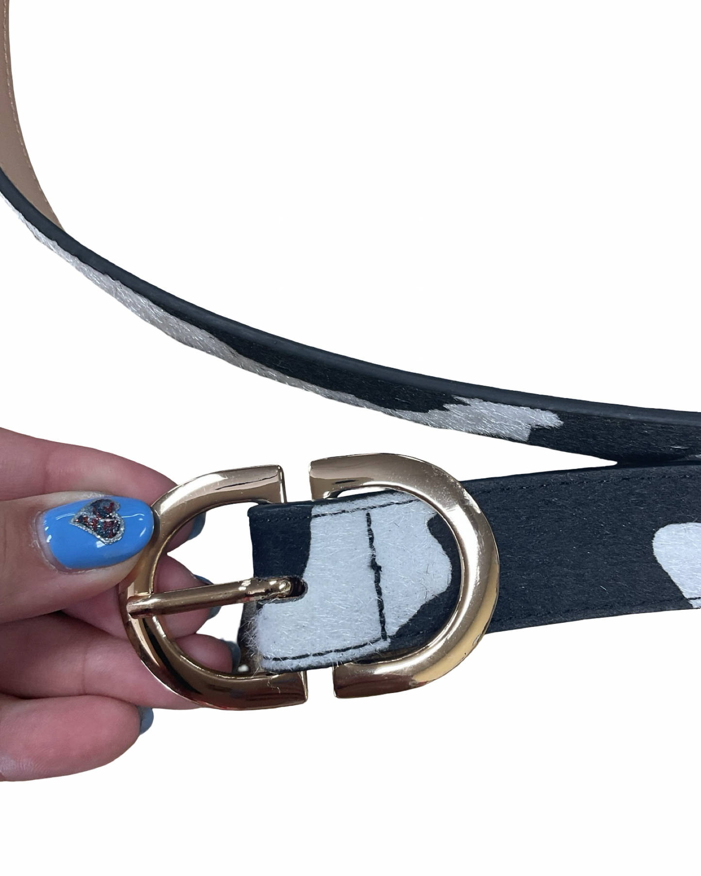 Belt By Clothes Mentor In Black & White