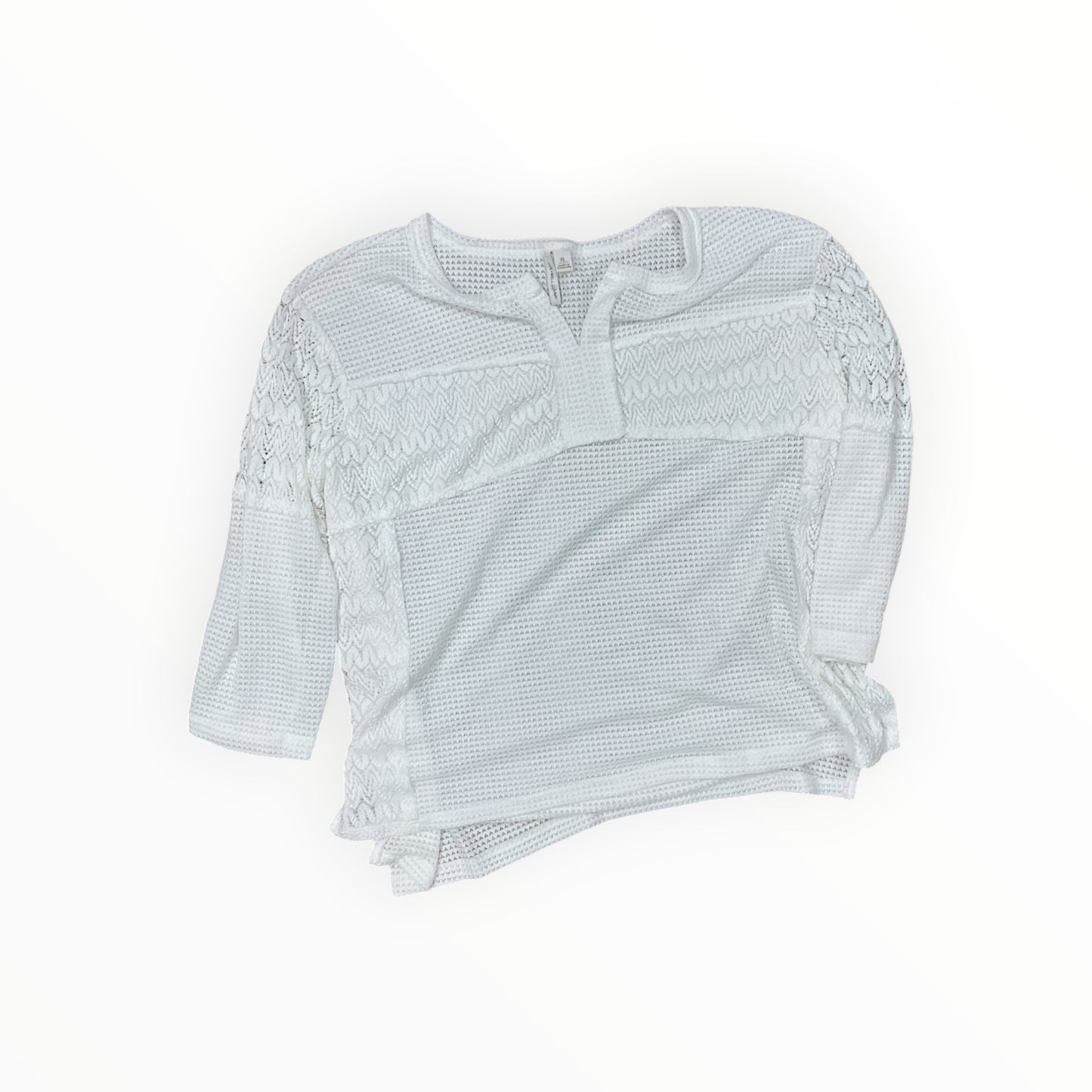 Top 3/4 Sleeve By Clothes Mentor In White, Size:Xl